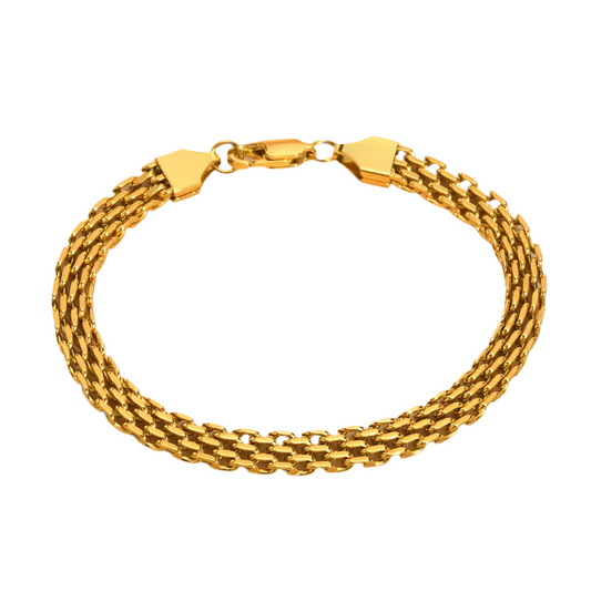 Geflochtenes Kettenarmband, gold