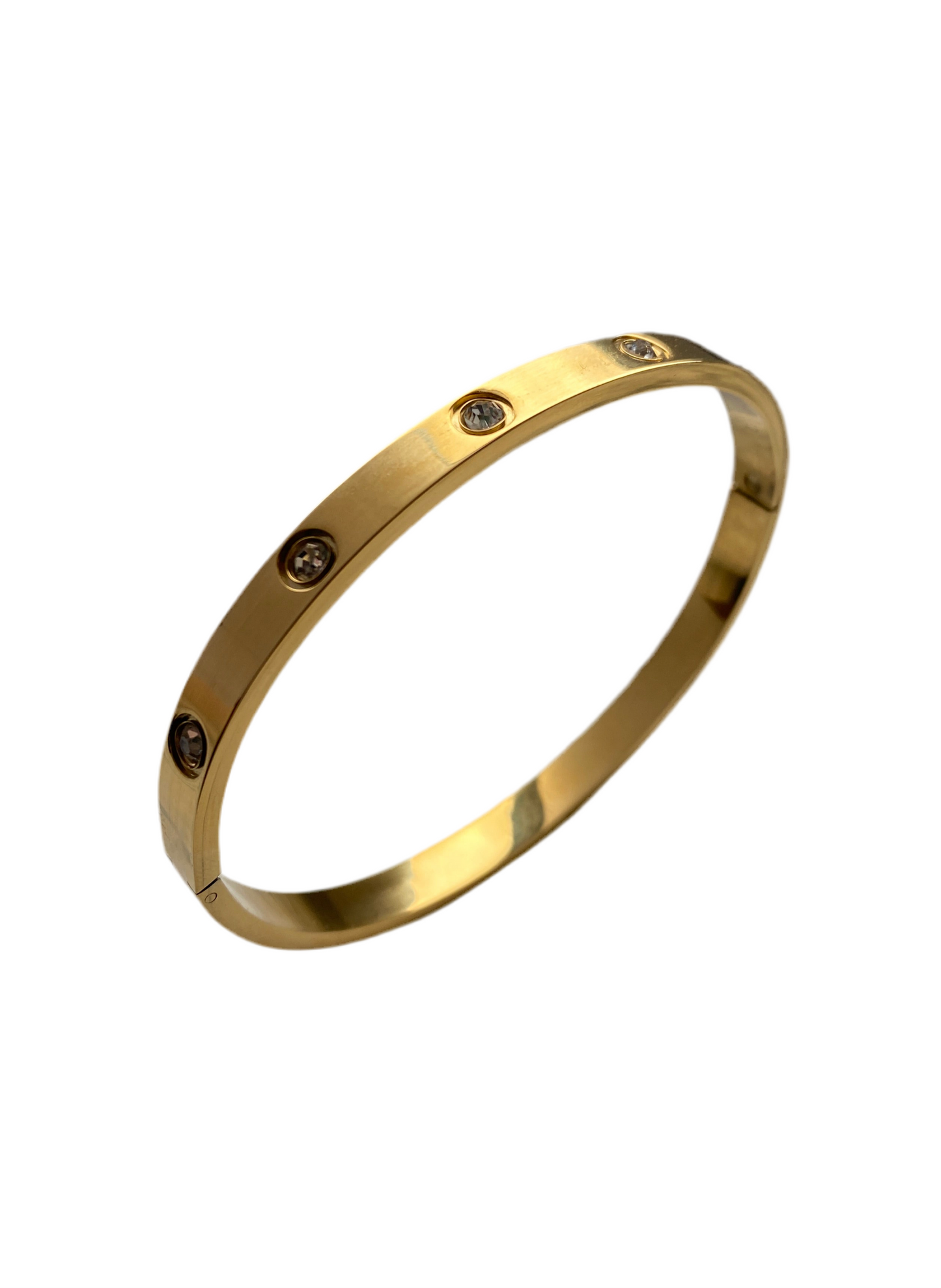 Luna- Eleganter Goldarmreif mit Zirkonia-Steinen